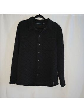 Men's Perry Ellis Black Quilted Lightweight Shirt Jacket XL